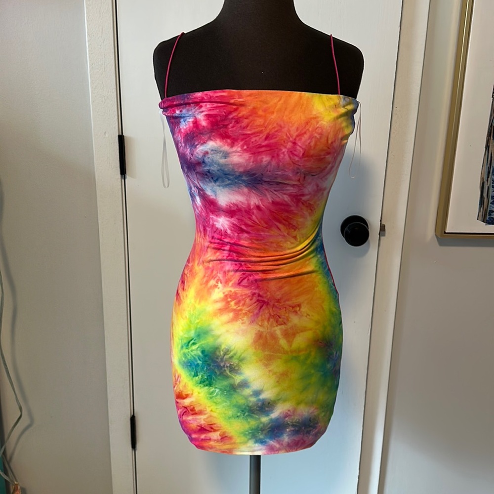 Never worn, New, super soft, tie-dye bodycon dress